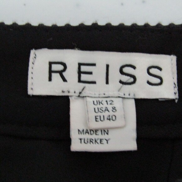 Reiss Skirt 8 Black Ribbed Mini Pleated Goth Dark Coquette Girl Grunge Feminine - Picture 6 of 13